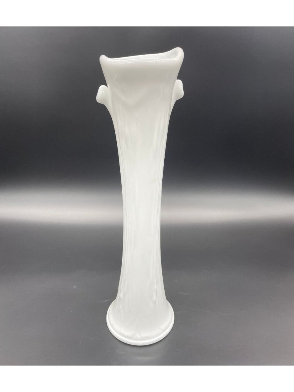 Vintage Swung Vase Tree Branch Milk Glass Stretch Imperial USA Mid Century Retro